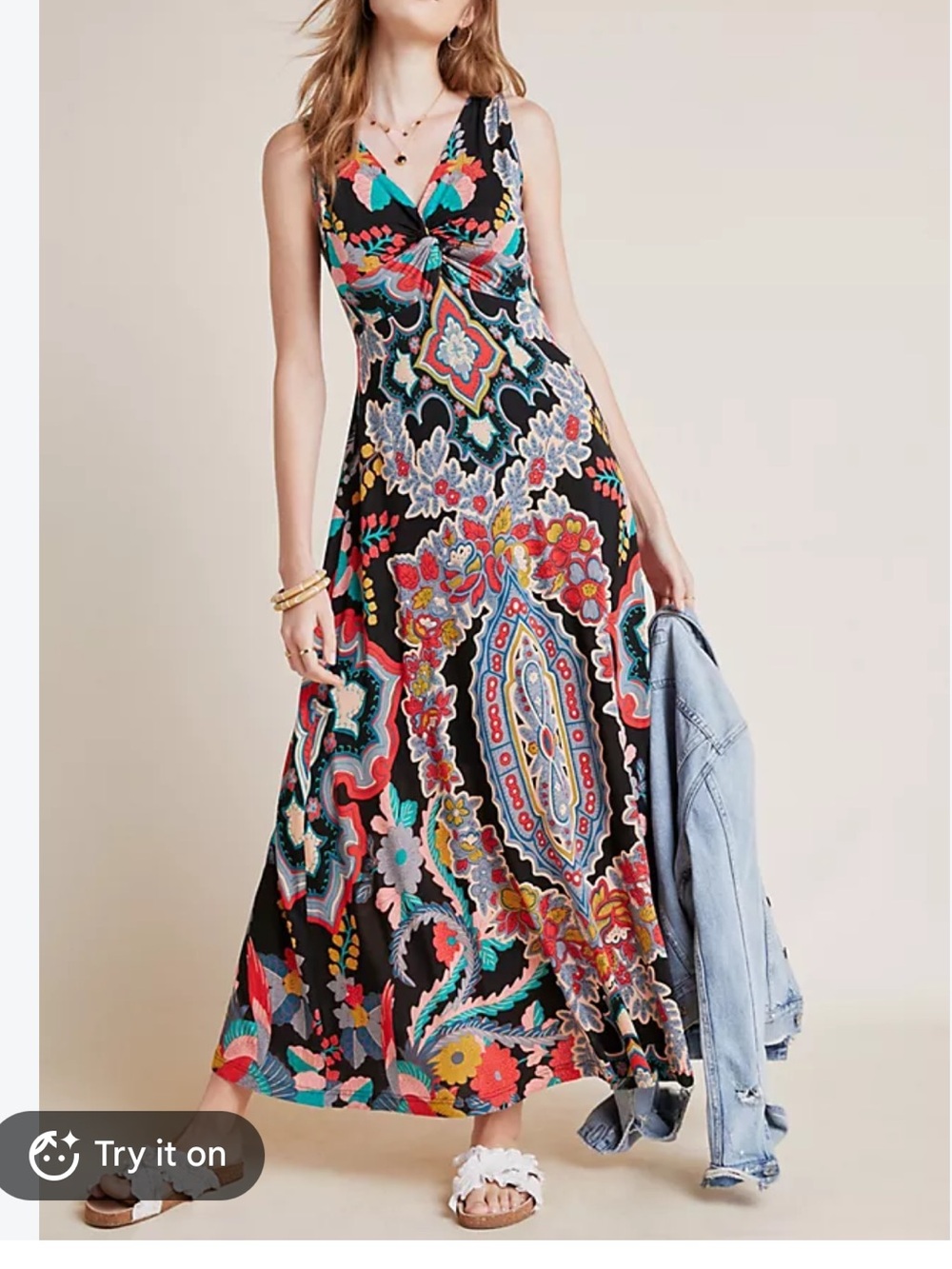 Anthropologie x Camille Floral Maxi Dress. L